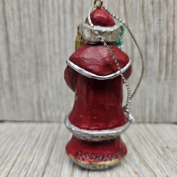Pam Schifferl‎ Santa Claus W/ Bottle Brush Tree Midwest Cannon Falls 3" Ornament - Picture 4 of 8
